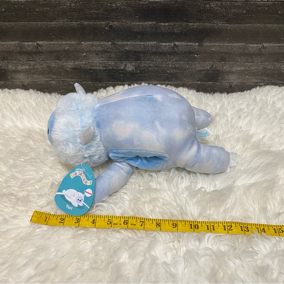 🆕 SQUISHMALLOWS HUGMALLOWS YURI YETI BLUE FUZZY PLUSH TOY KELLYTOY RARE - Picture 5 of 5